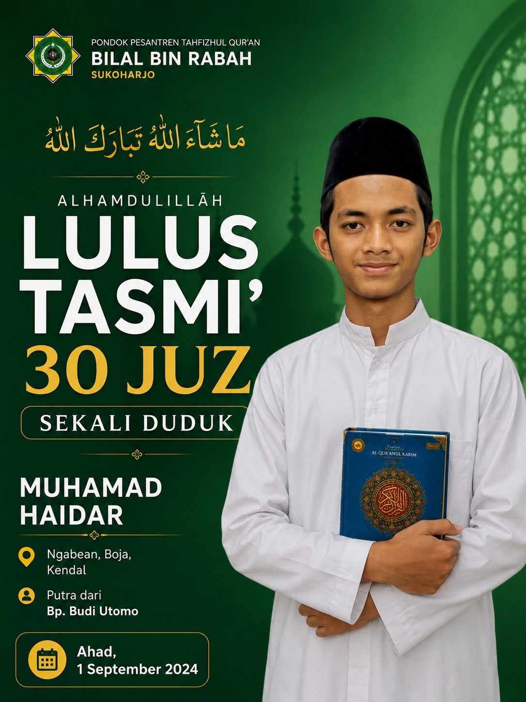 Flyer prestasi tahfizh santri