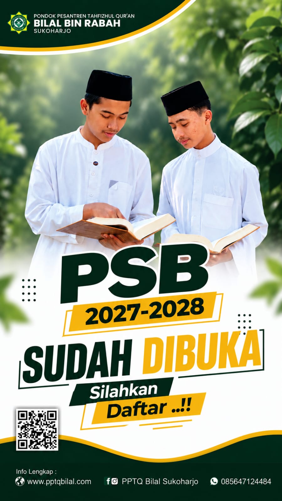 Flyer Penerimaan Santri Baru PPTQ Bilal bin Rabah